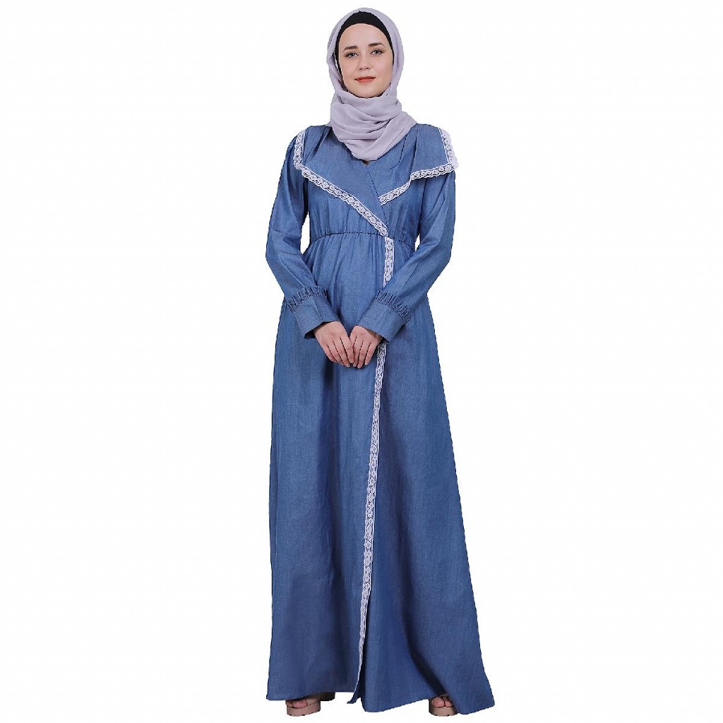 Denim abaya top uk
